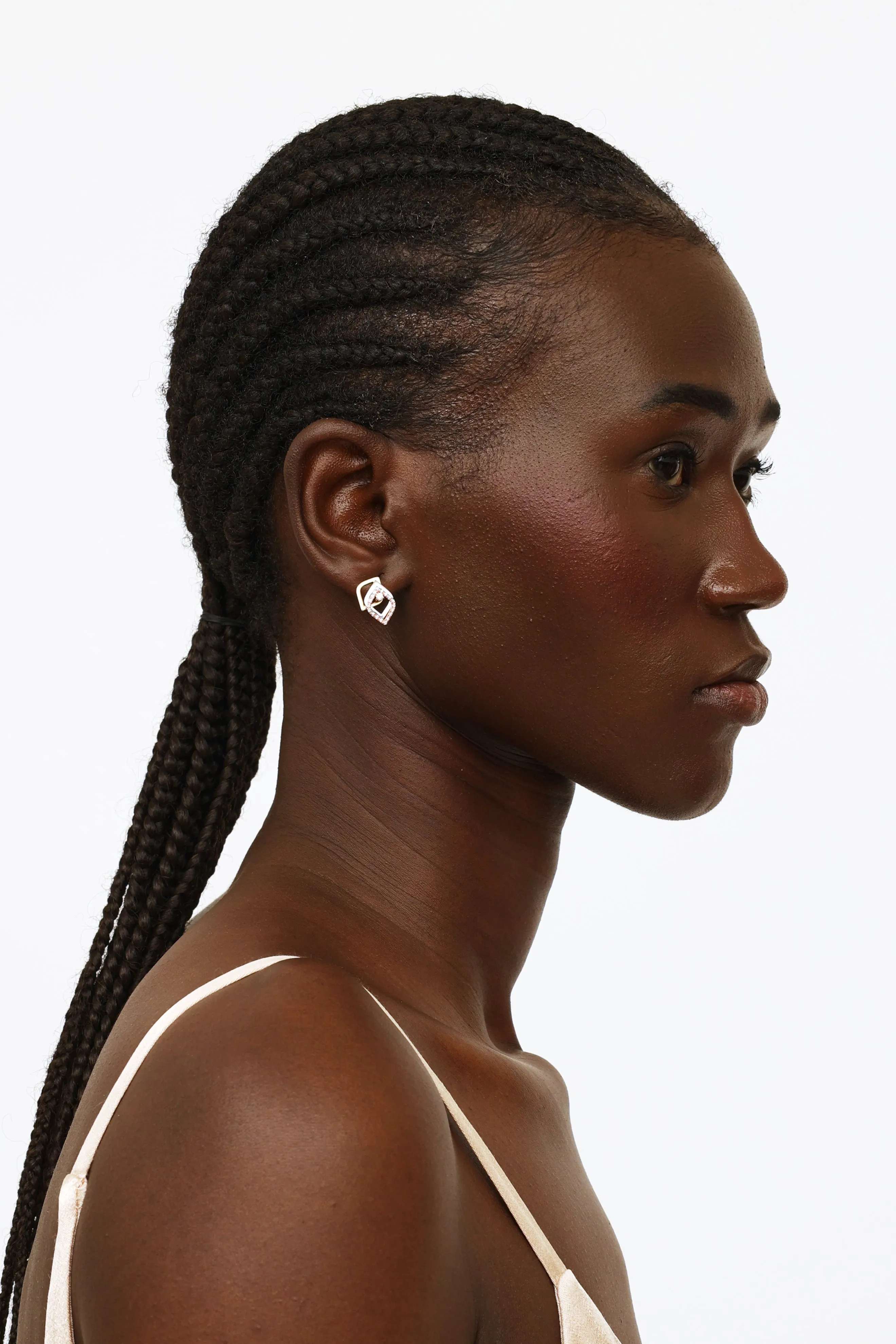 10K Yellow, White & Rose Gold Diamond Drop Earrings