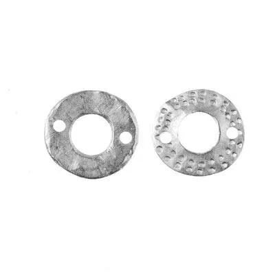 18mm Antique Silver Two Sided Textured Circle Connector