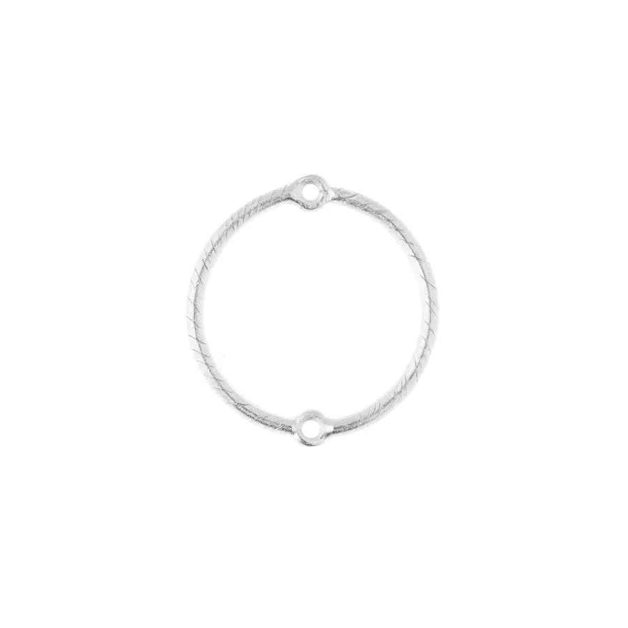 28mm Antique Silver Large Circle Connector