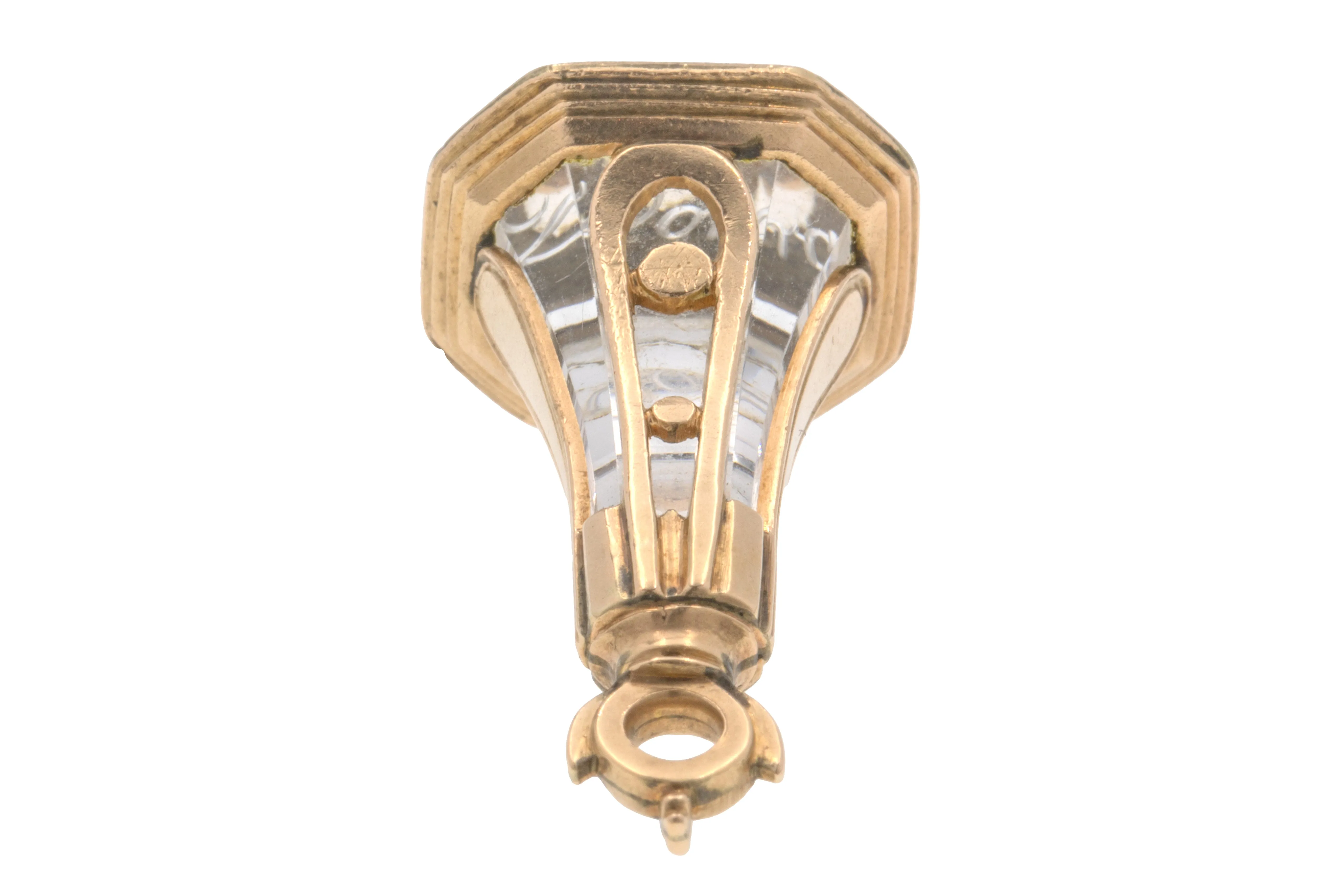 9ct Gold Rock Crystal Seal Pendant, 'Dora' Intaglio