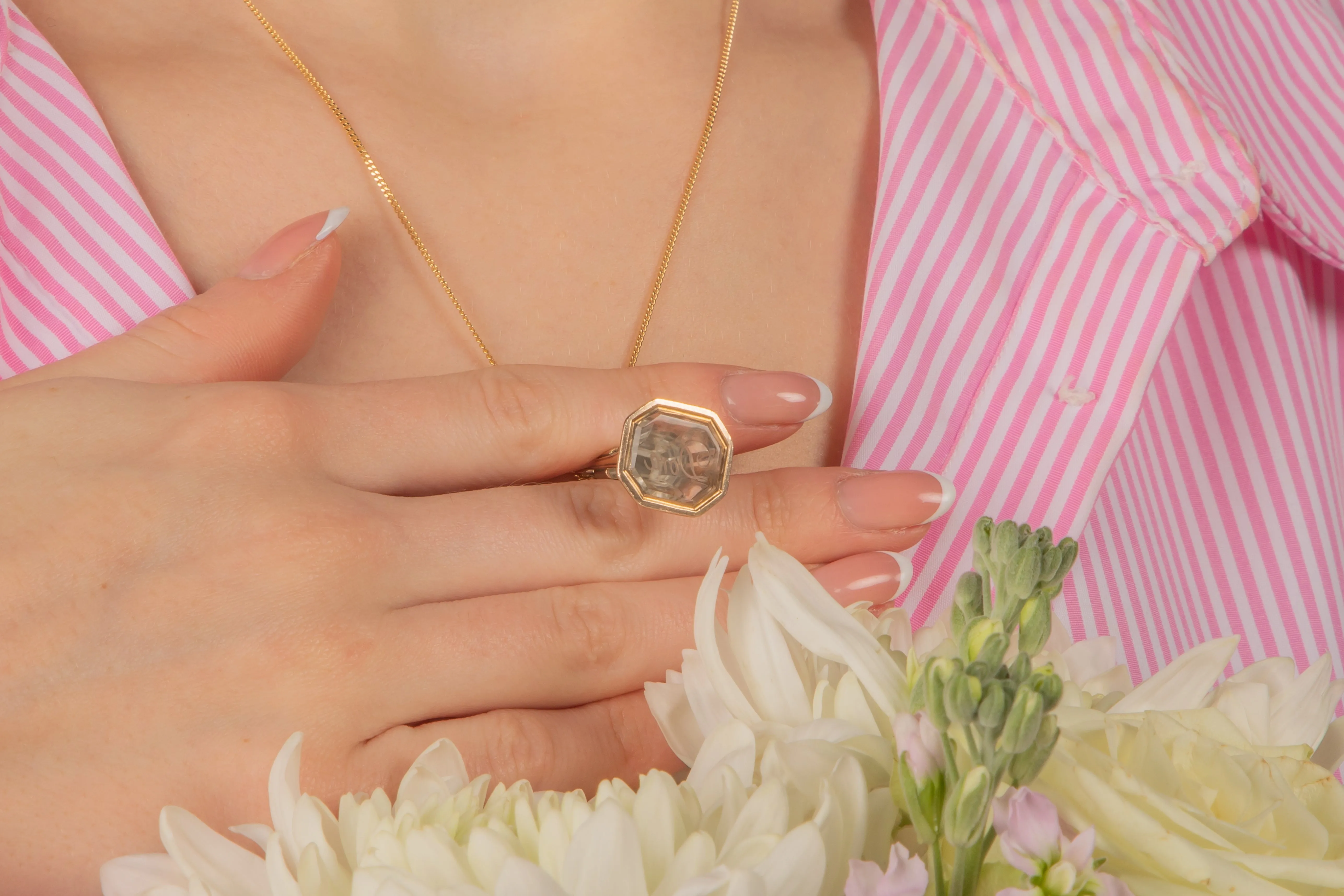 9ct Gold Rock Crystal Seal Pendant, 'Dora' Intaglio