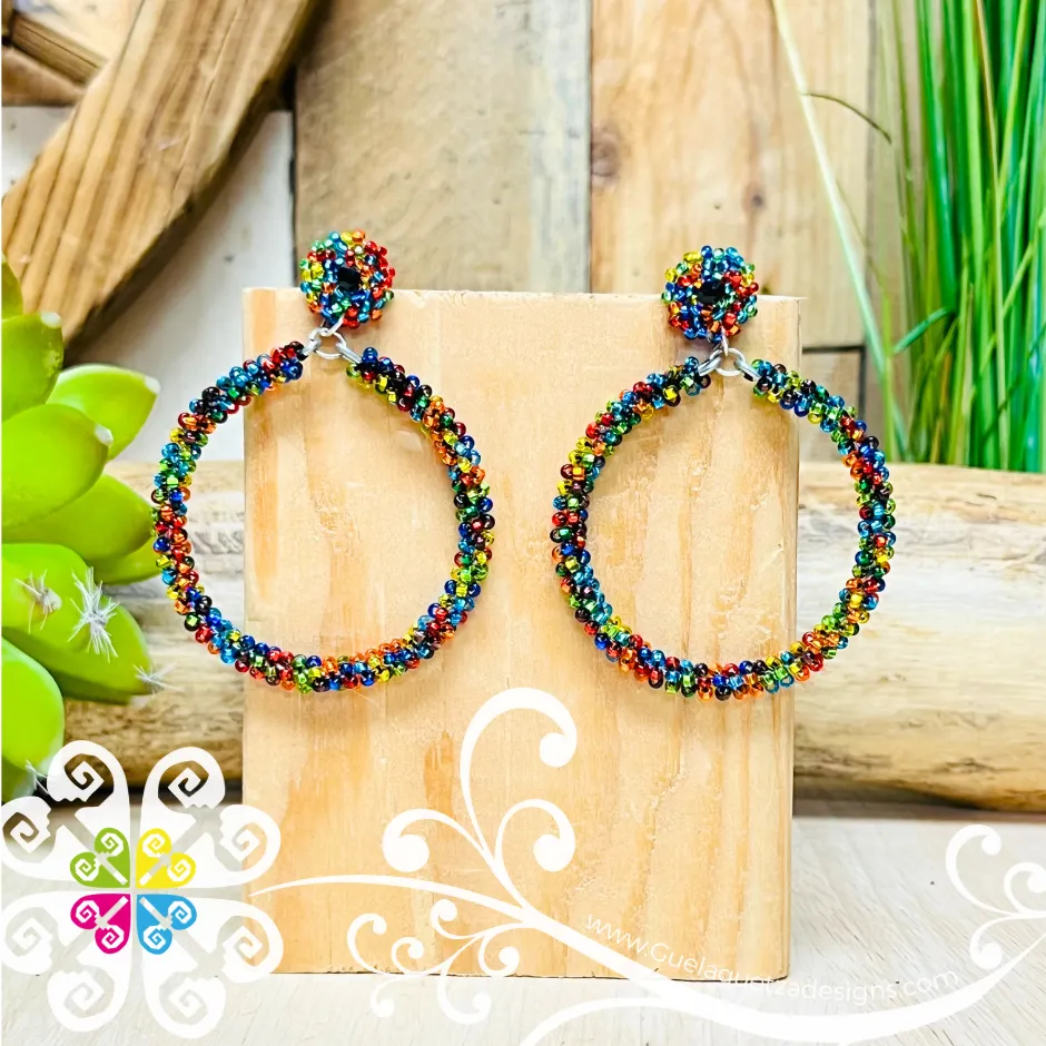 Arracada Stud Hoops - Beaded Earrings