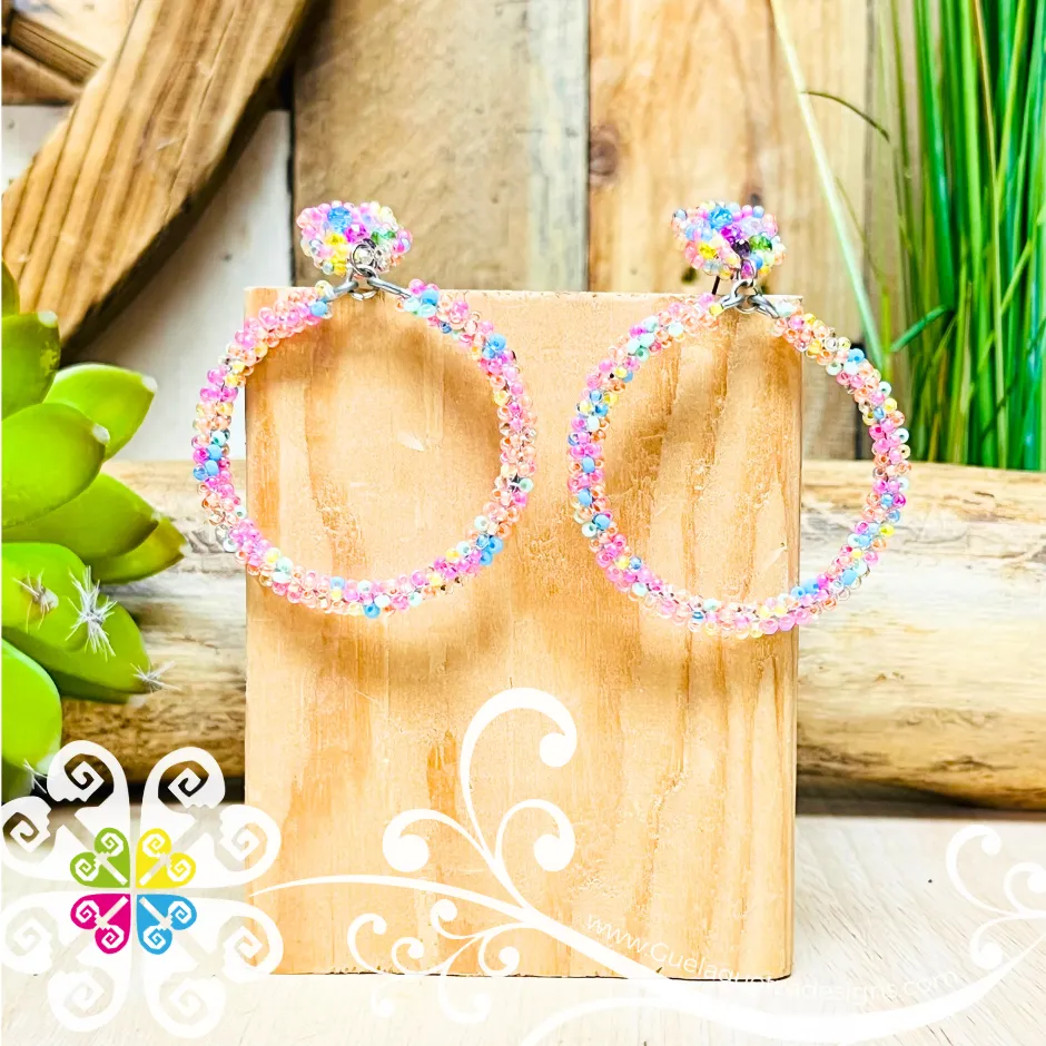 Arracada Stud Hoops - Beaded Earrings