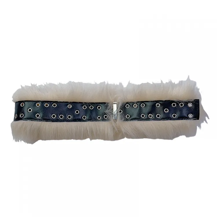 Black Studs PlushTrim Waist Belt