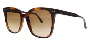 Bottega Veneta BV0118S-002  Brown  Rectangle Sunglasses