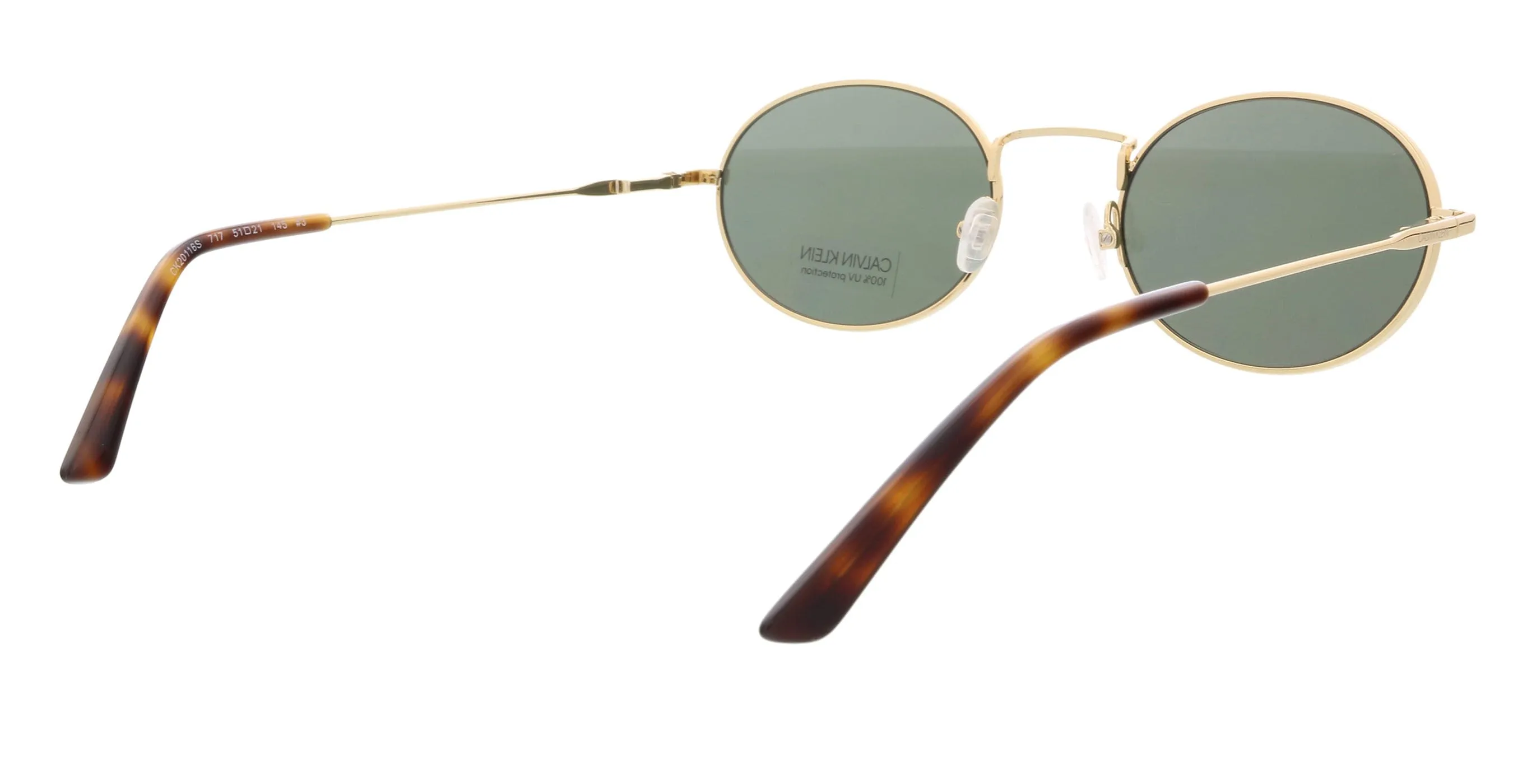 Calvin Klein CK20116S 43634 Shiny Gold/Soft Tortoise Round Sunglasses