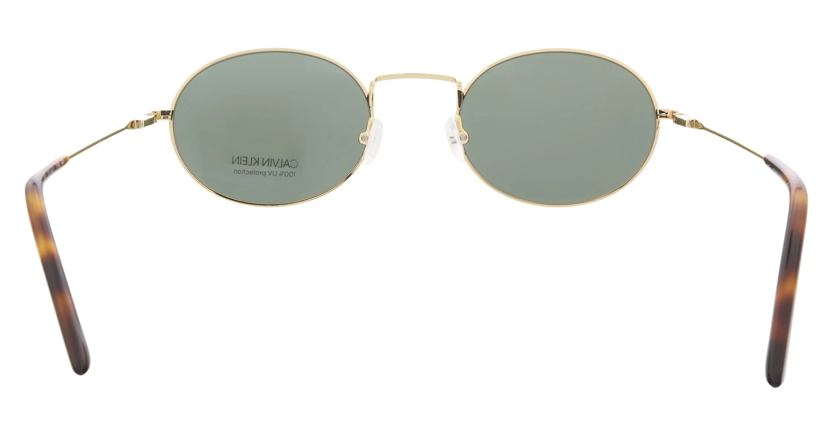Calvin Klein CK20116S 43634 Shiny Gold/Soft Tortoise Round Sunglasses