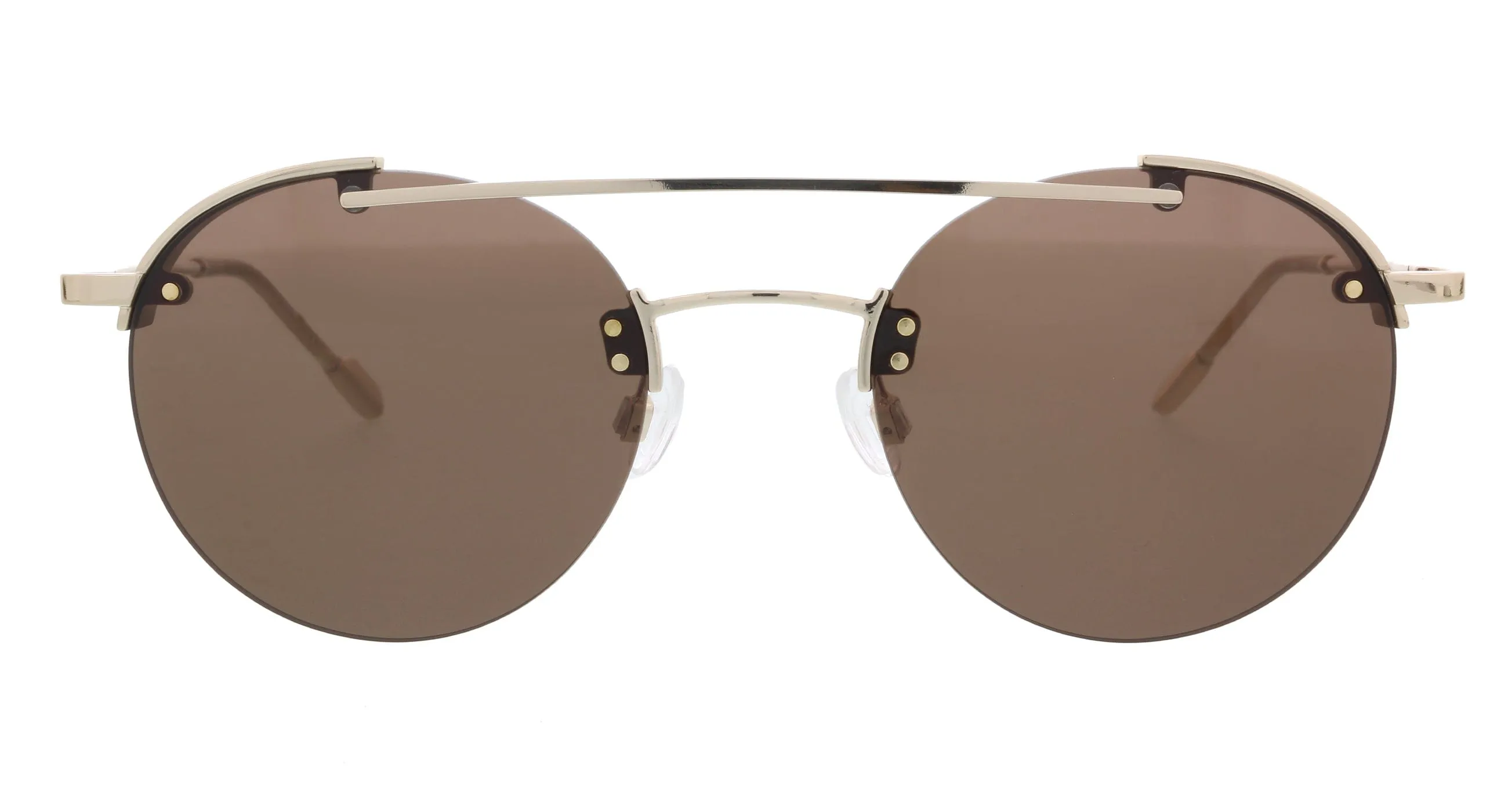 Calvin Klein CK20133S 45058 Shiny Gold Round Sunglasses