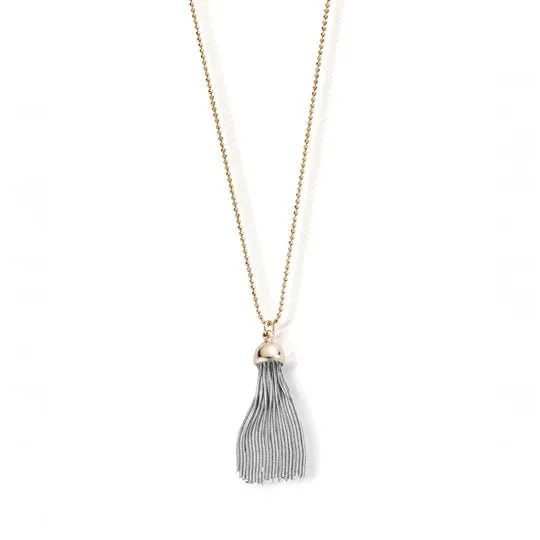 ChloBo Diamond Cut Chain & Rose Cap Tassel Pendant Necklace