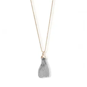 ChloBo Diamond Cut Chain & Rose Cap Tassel Pendant Necklace