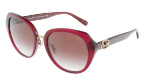 Coach 0HC8331 5662G9 Transparent Amber Geometric Full Rim Sunglasses