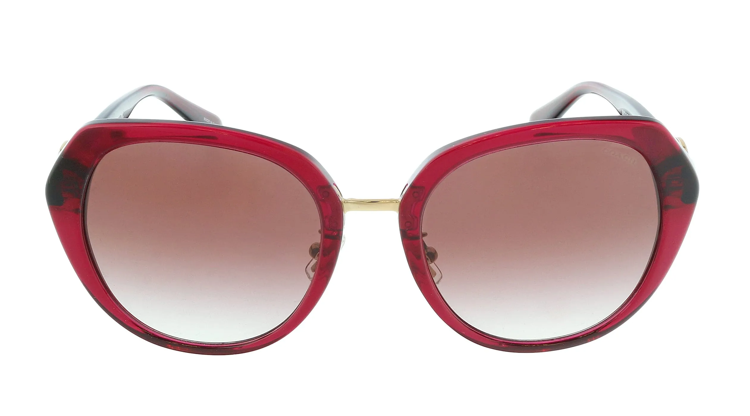 Coach 0HC8331 5662G9 Transparent Amber Geometric Full Rim Sunglasses