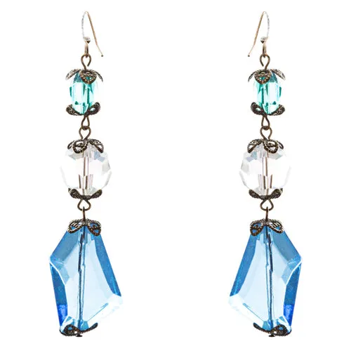 Contemporary Fashion Extraordinary Charms In Various Shapes Earrings E837 Blue