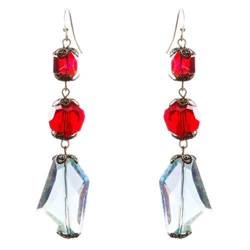 Contemporary Fashion Extraordinary Charms In Various Shapes Earrings E837 Red