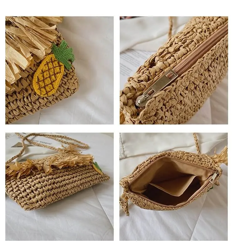 Designer Cross Body Small Straw Purse-Showtown