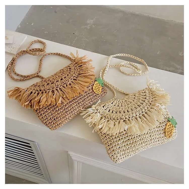 Designer Cross Body Small Straw Purse-Showtown