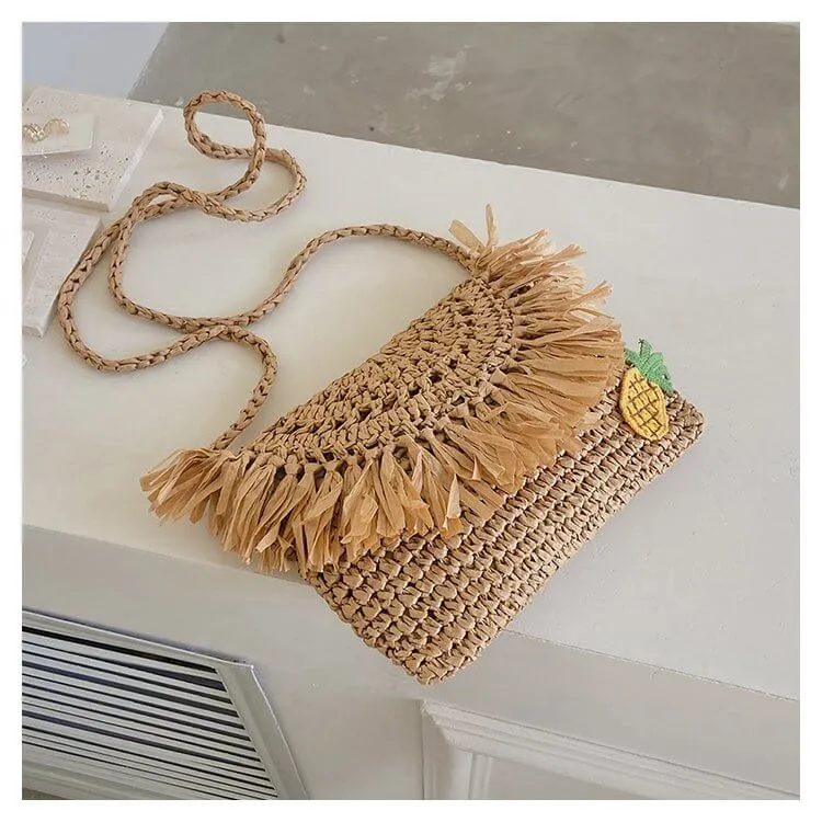 Designer Cross Body Small Straw Purse-Showtown
