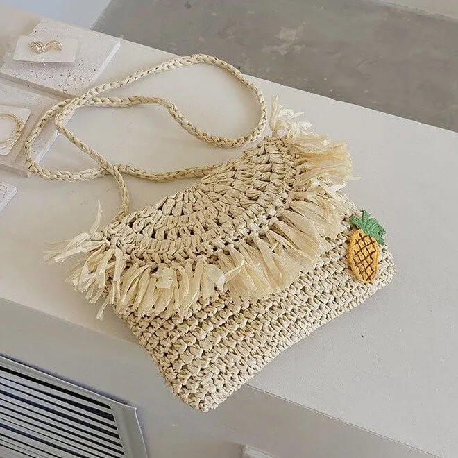 Designer Cross Body Small Straw Purse-Showtown