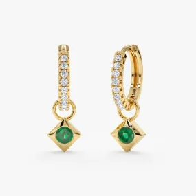 Diamond Huggies & Gemstone Charms, Isla