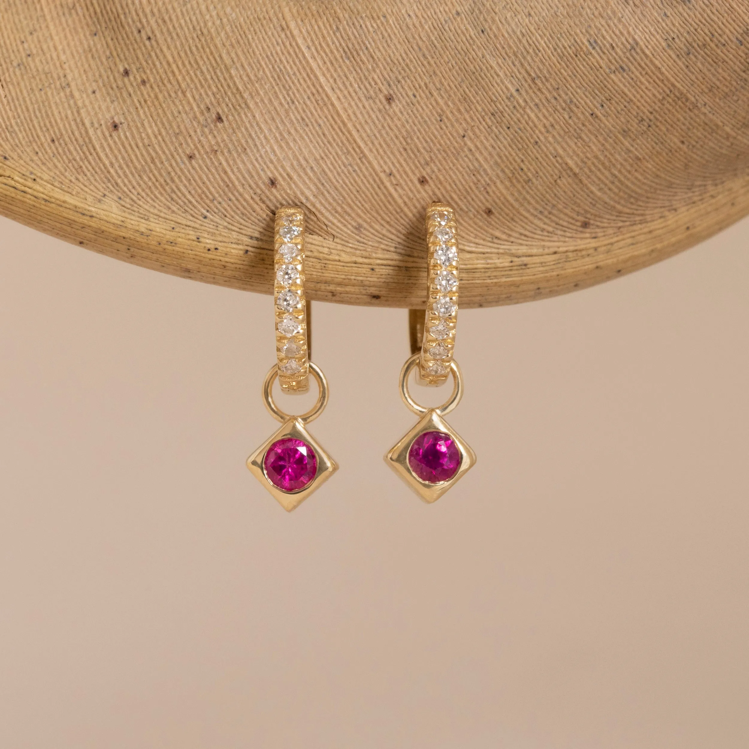 Diamond Huggies & Gemstone Charms, Isla