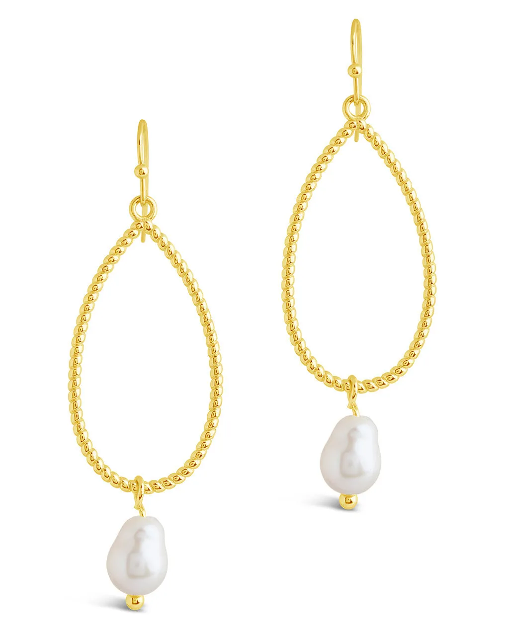 Elyse Pearl & Oval Drop Dangle Earrings
