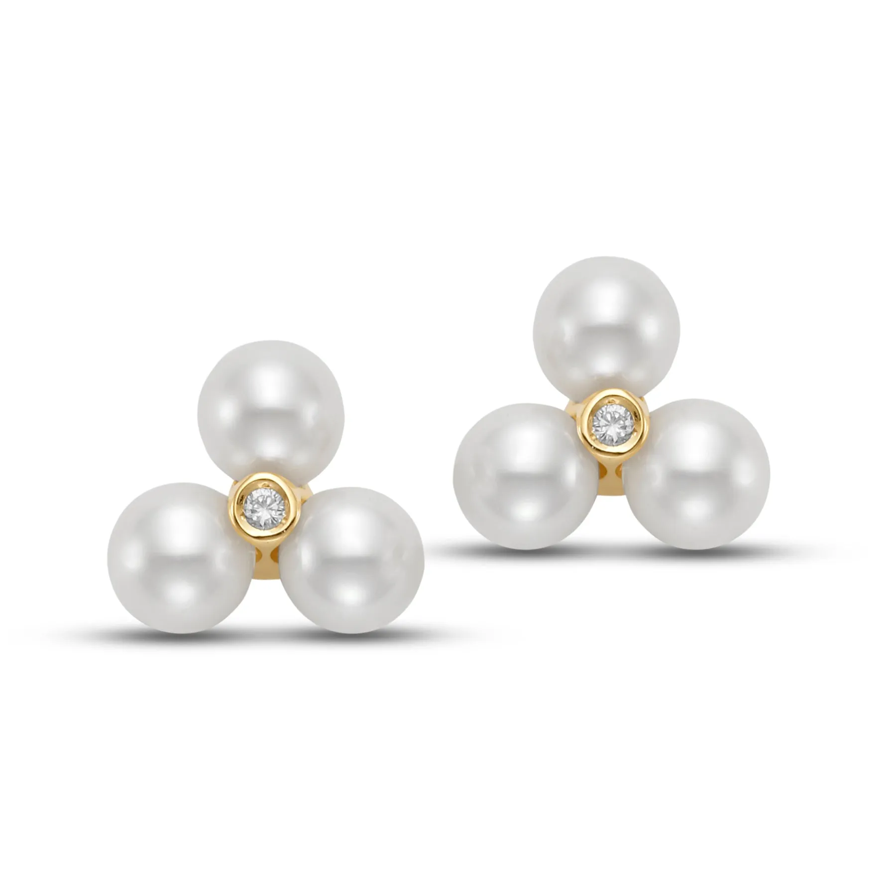 Freshwater Pearl & Diamond Castone Tia Studs
