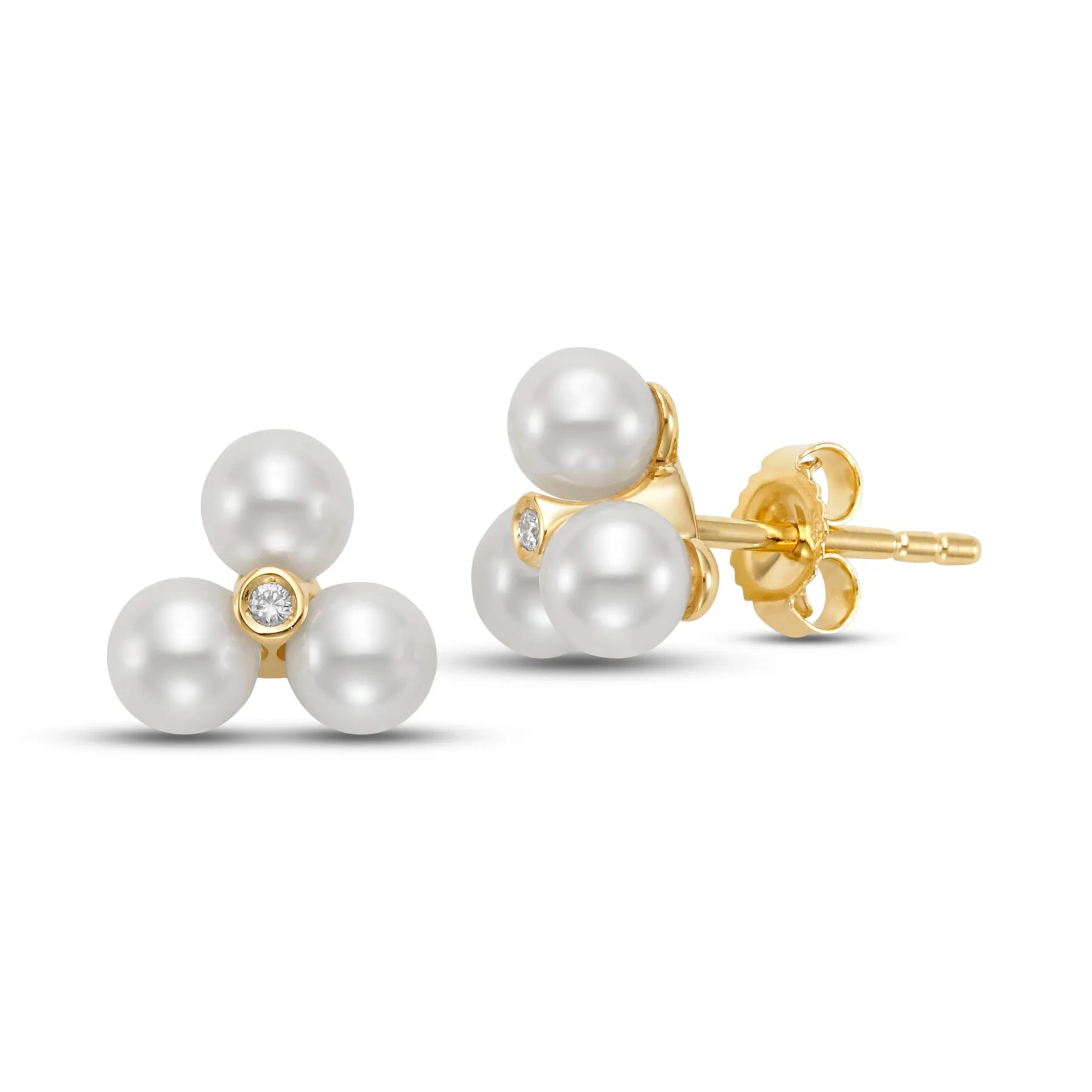 Freshwater Pearl & Diamond Castone Tia Studs