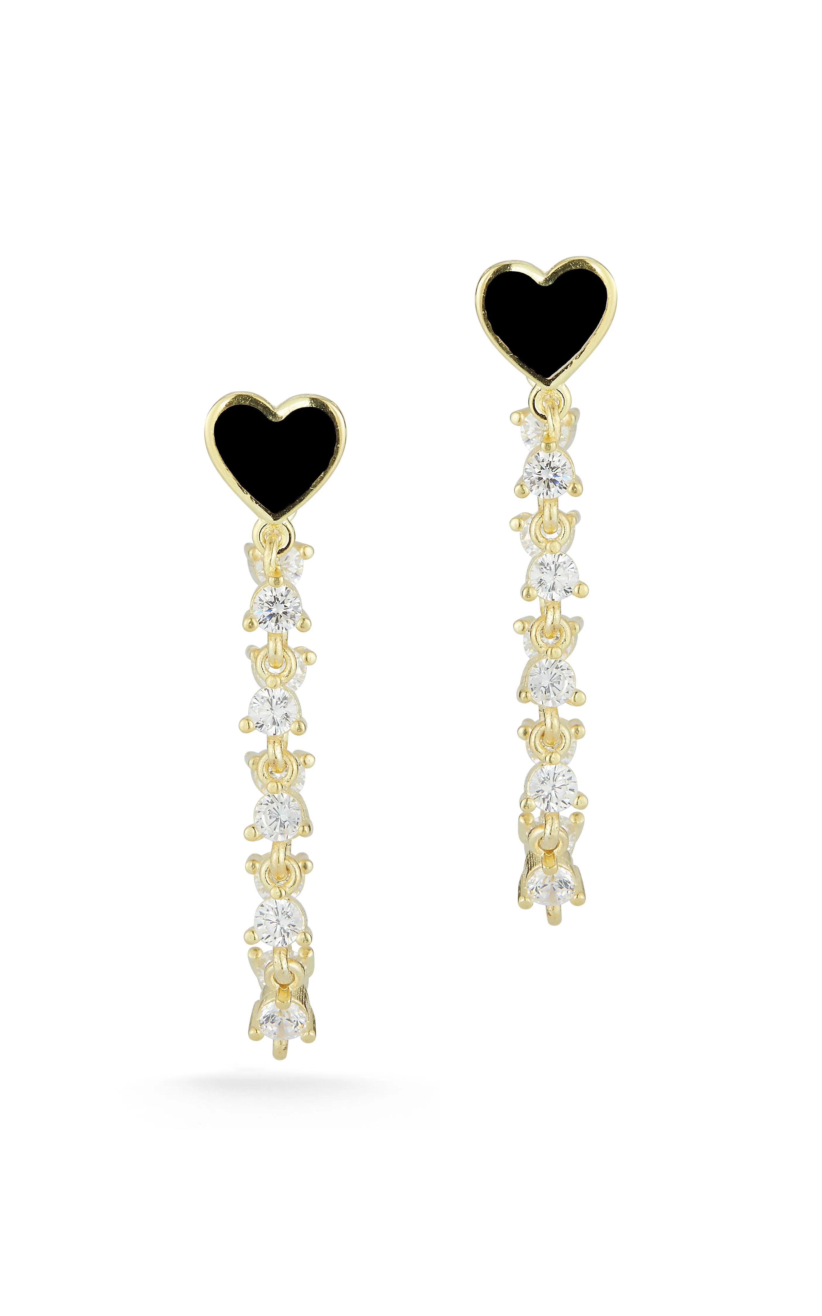 Heart Chain Link Drop Stud Earring