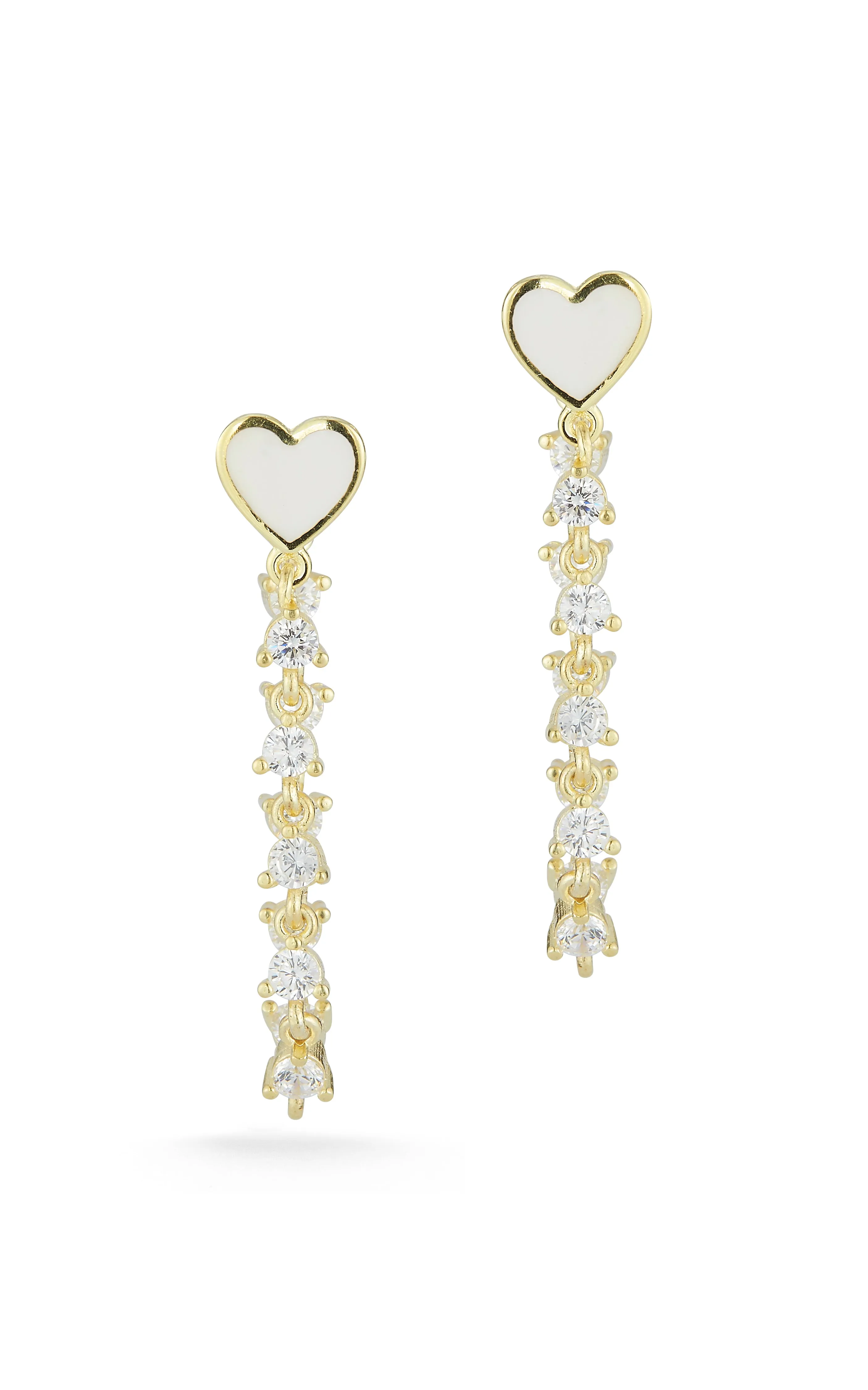 Heart Chain Link Drop Stud Earring