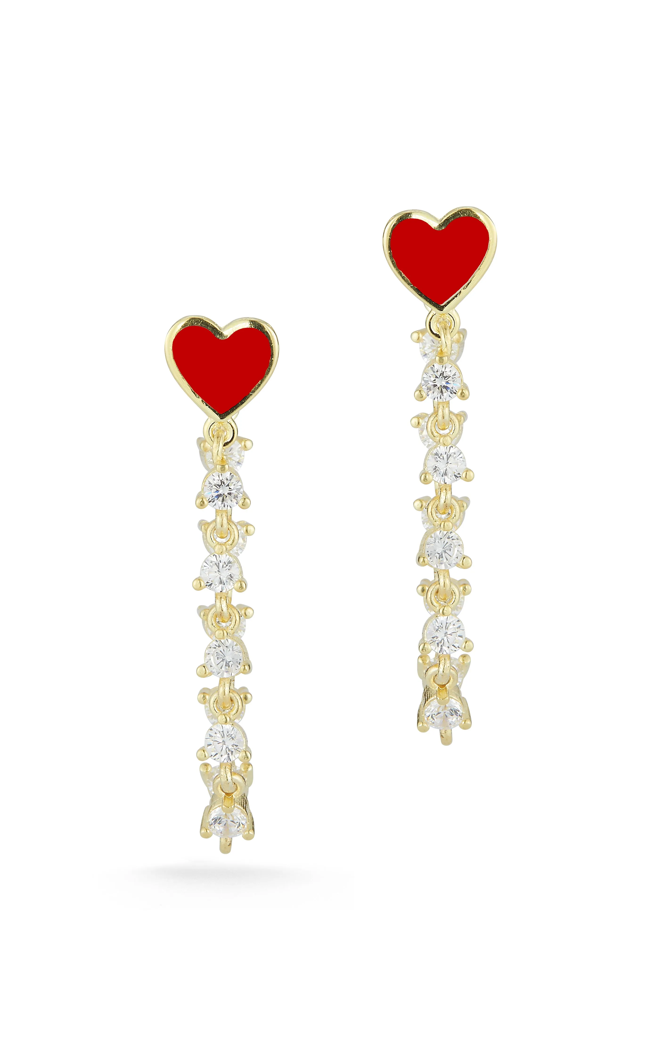 Heart Chain Link Drop Stud Earring