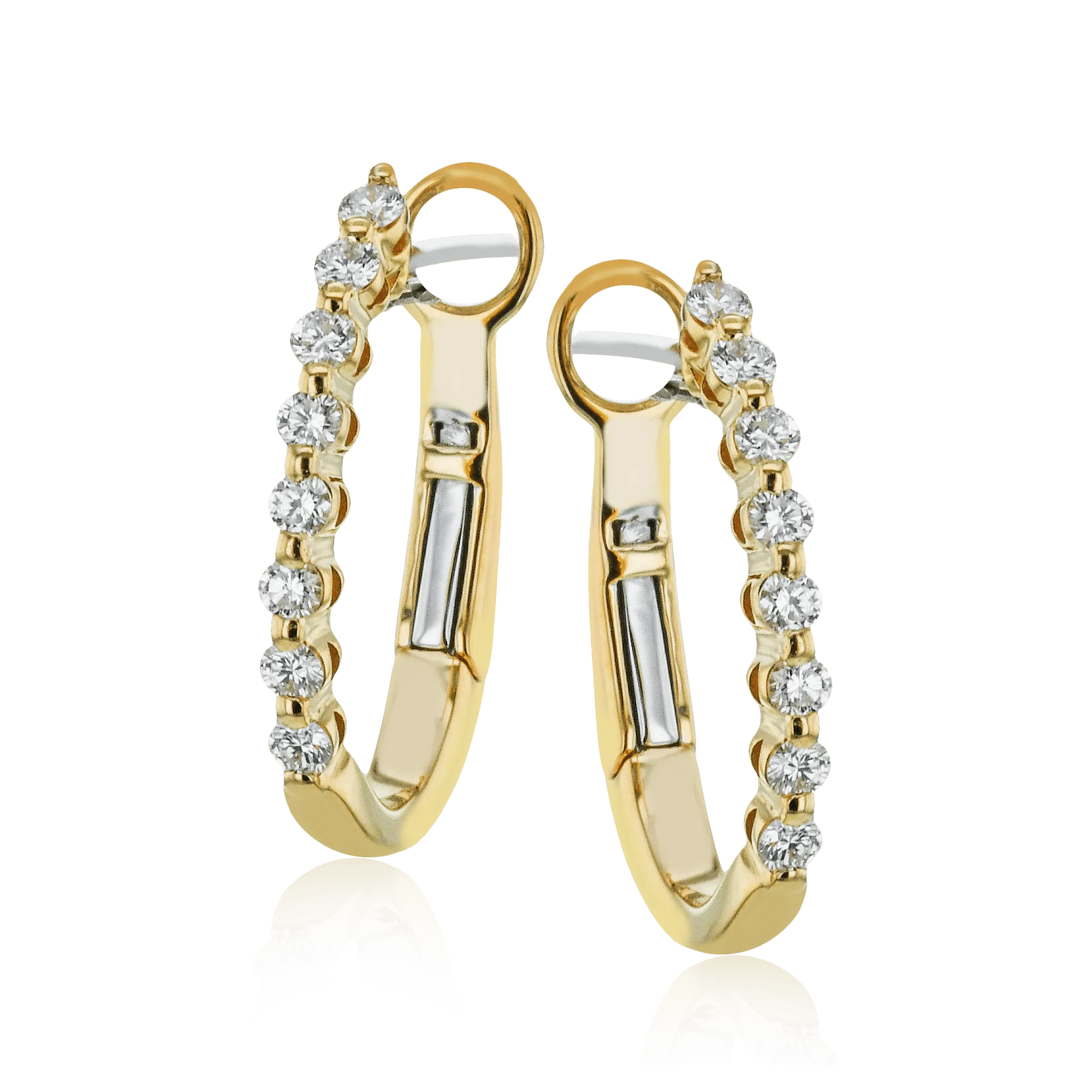 Hoop Earrings in 18k Gold with Diamonds