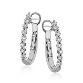 Hoop Earrings in 18k Gold with Diamonds