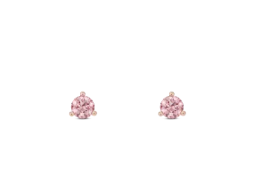 Lab-Grown Diamond ¼ct. tw. Mini Round Brilliant Solitaire Studs | Pink