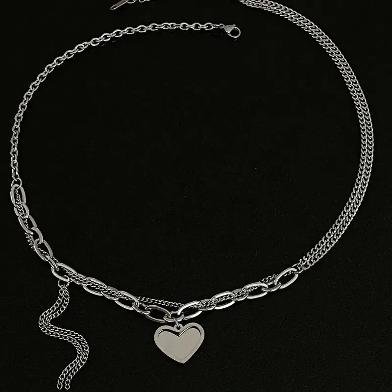 LOVCIA Love Heart Light Extravagant Tassel Necklace for Women
