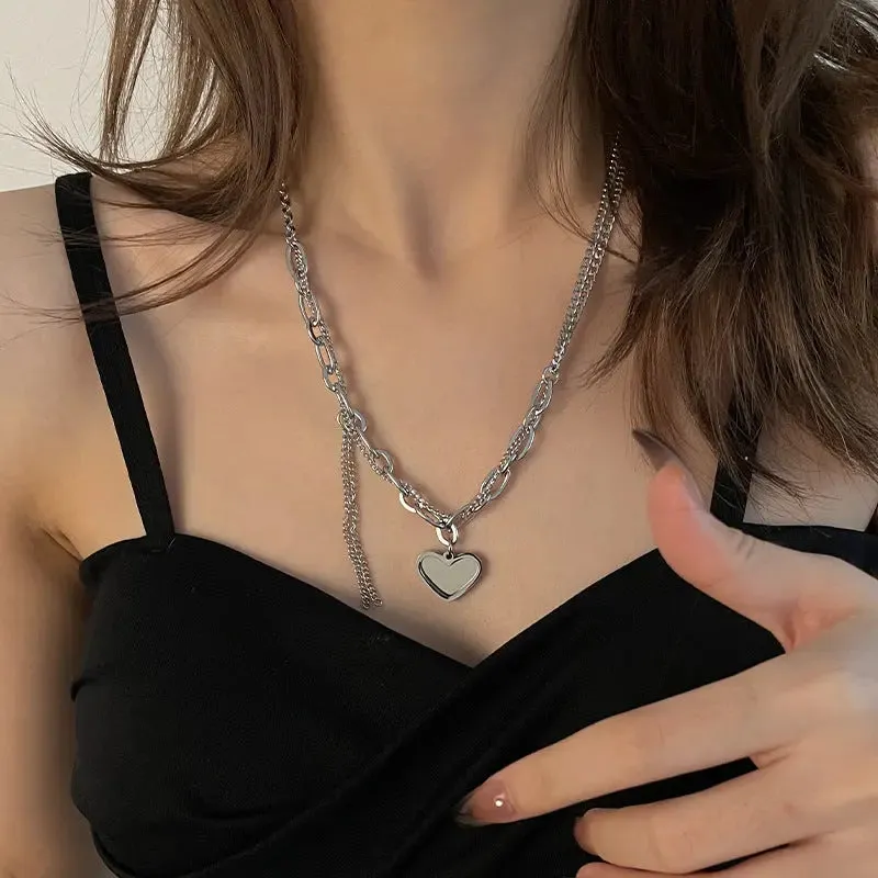 LOVCIA Love Heart Light Extravagant Tassel Necklace for Women