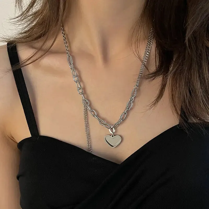 LOVCIA Love Heart Light Extravagant Tassel Necklace for Women