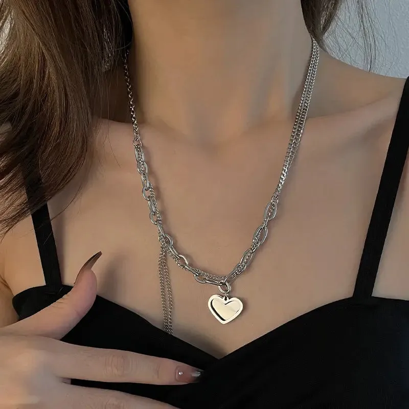 LOVCIA Love Heart Light Extravagant Tassel Necklace for Women
