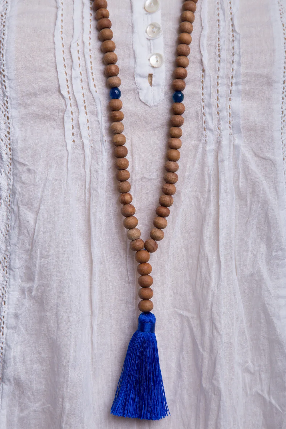 Natural Bead Necklace (Royal Blue)