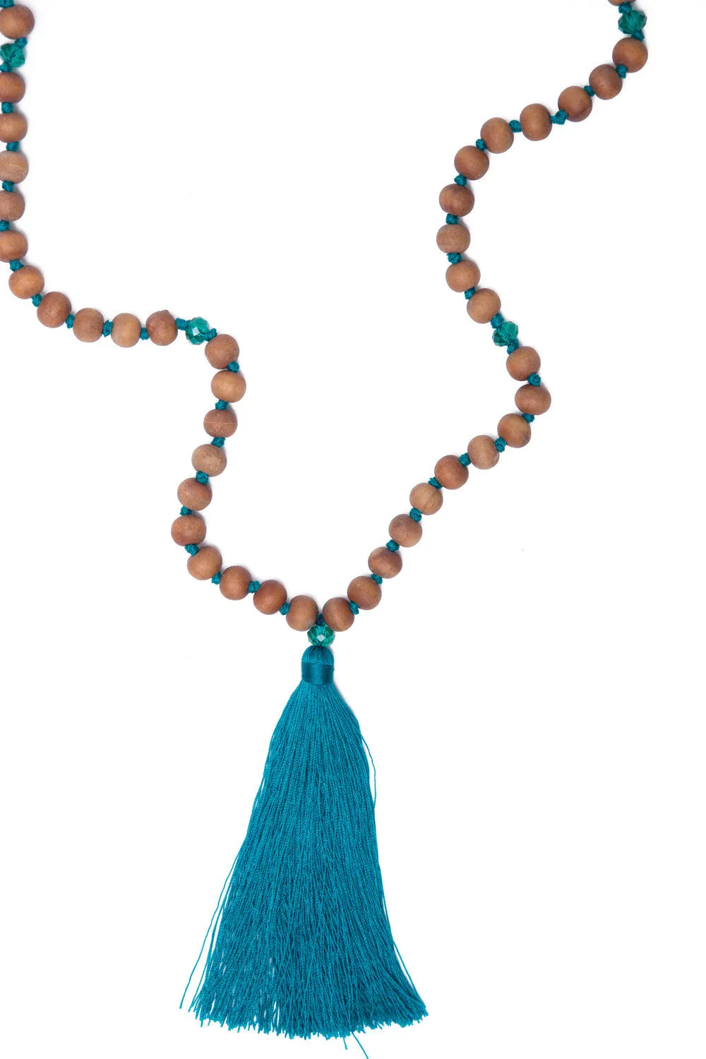 Natural Bead Necklace (Teal)