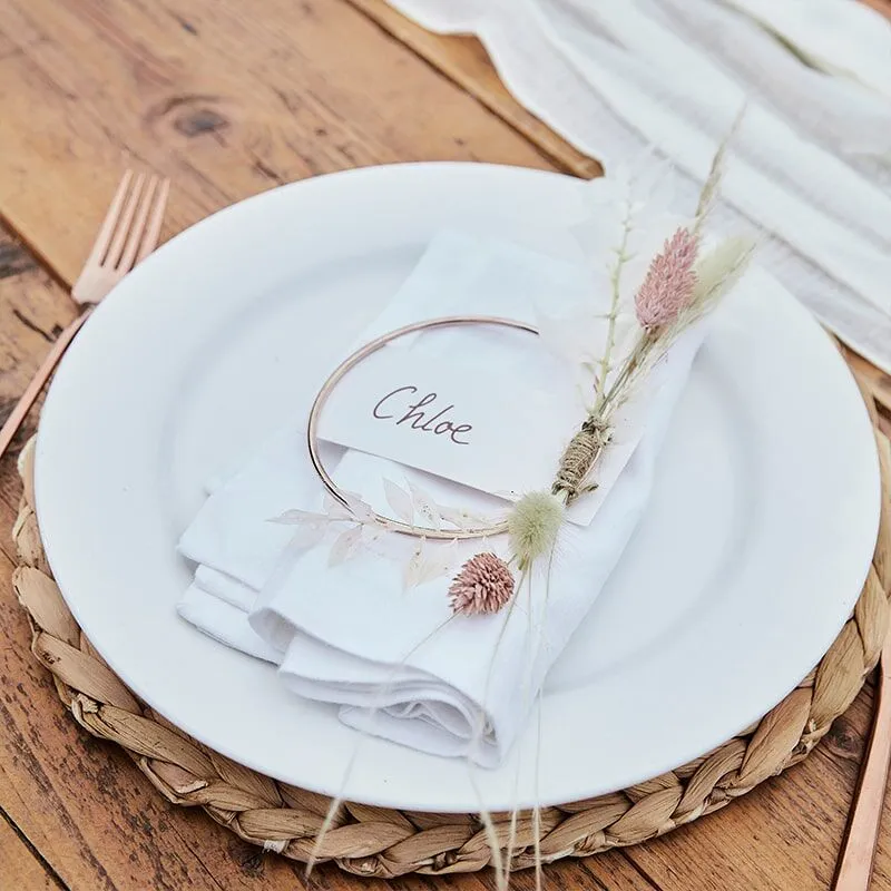 Rose Gold Metal Hoop Place Cards