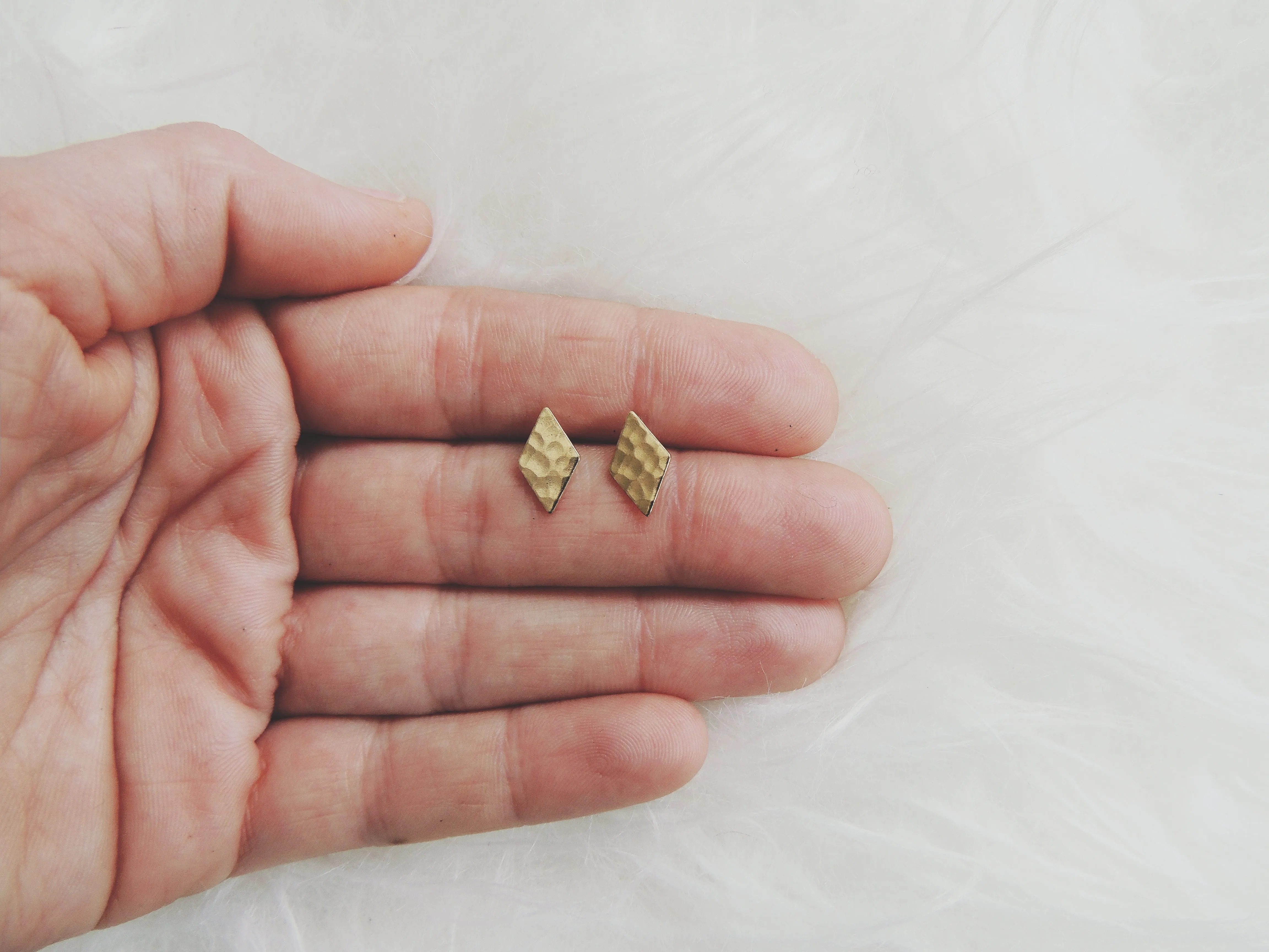 SALE- Hammered Diamond Studs