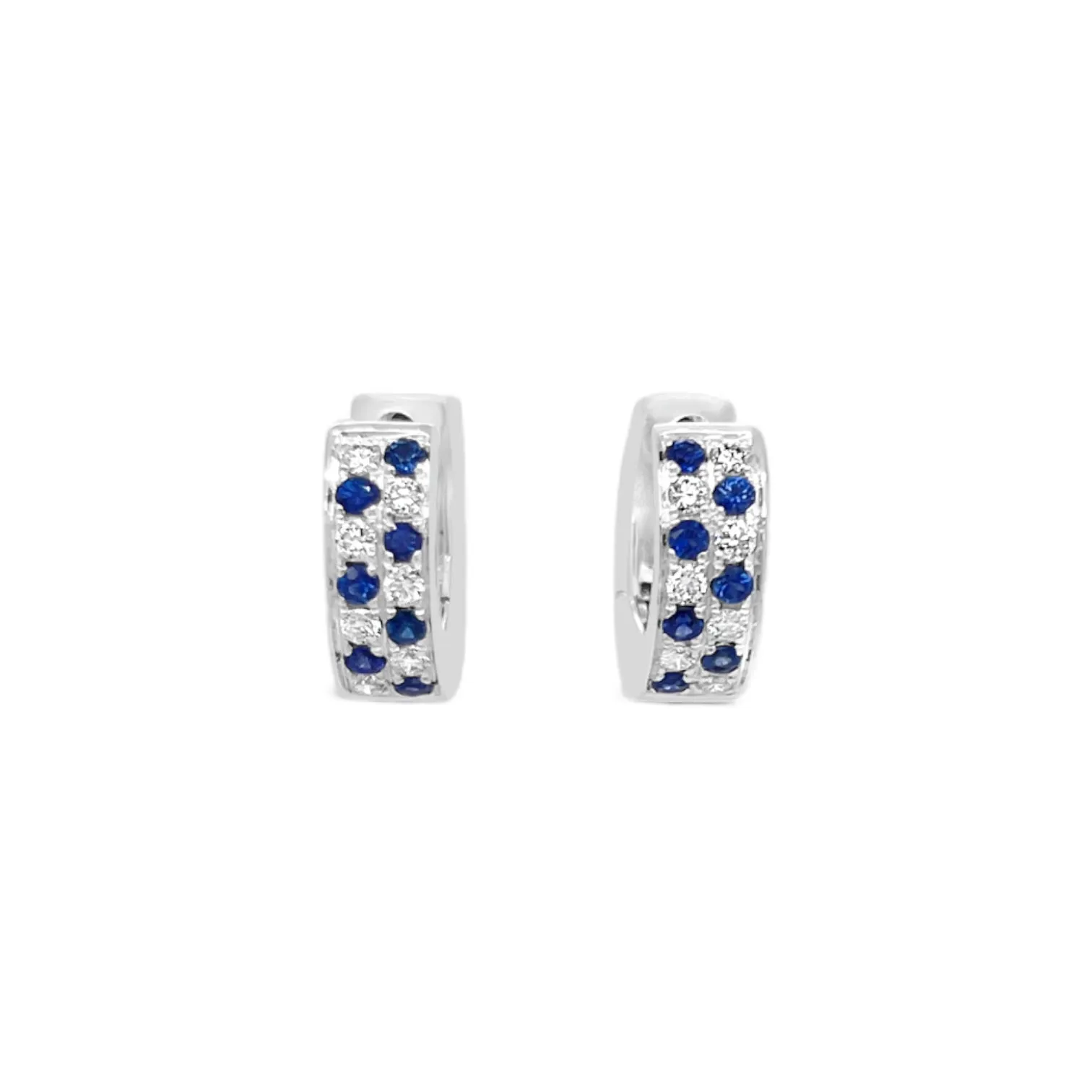 Sapphire & Diamond "Domino" Huggie Hoops