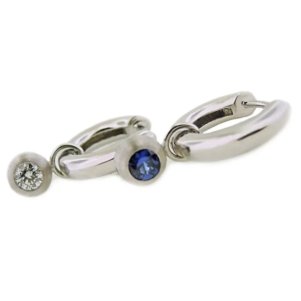 Series 12 | Duality Hoop Earring, Pt.   Dia., Sapphire (MD)