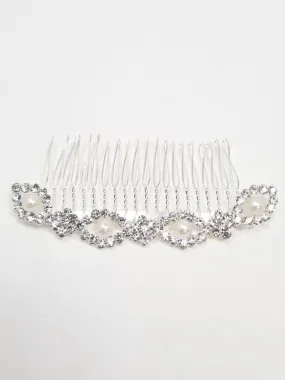 Silver Pearl & Diamante Bridal Hair Comb