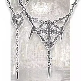 Silver Studs Diamond-shaped/Heart-shaped Necklace