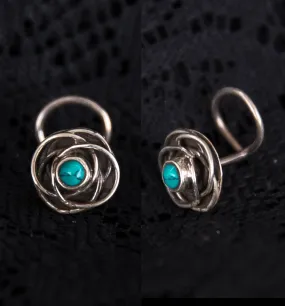 Tribal Rose Nose Stud - Turquoise