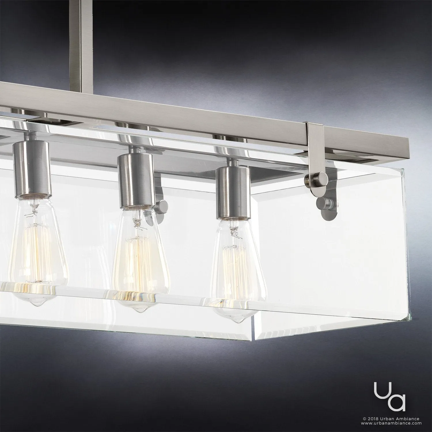 UHP2441 Modern Farmhouse Chandelier, 15-3/4"H x 36-3/4"W, Brushed Nickel Finish, Bristol Collection