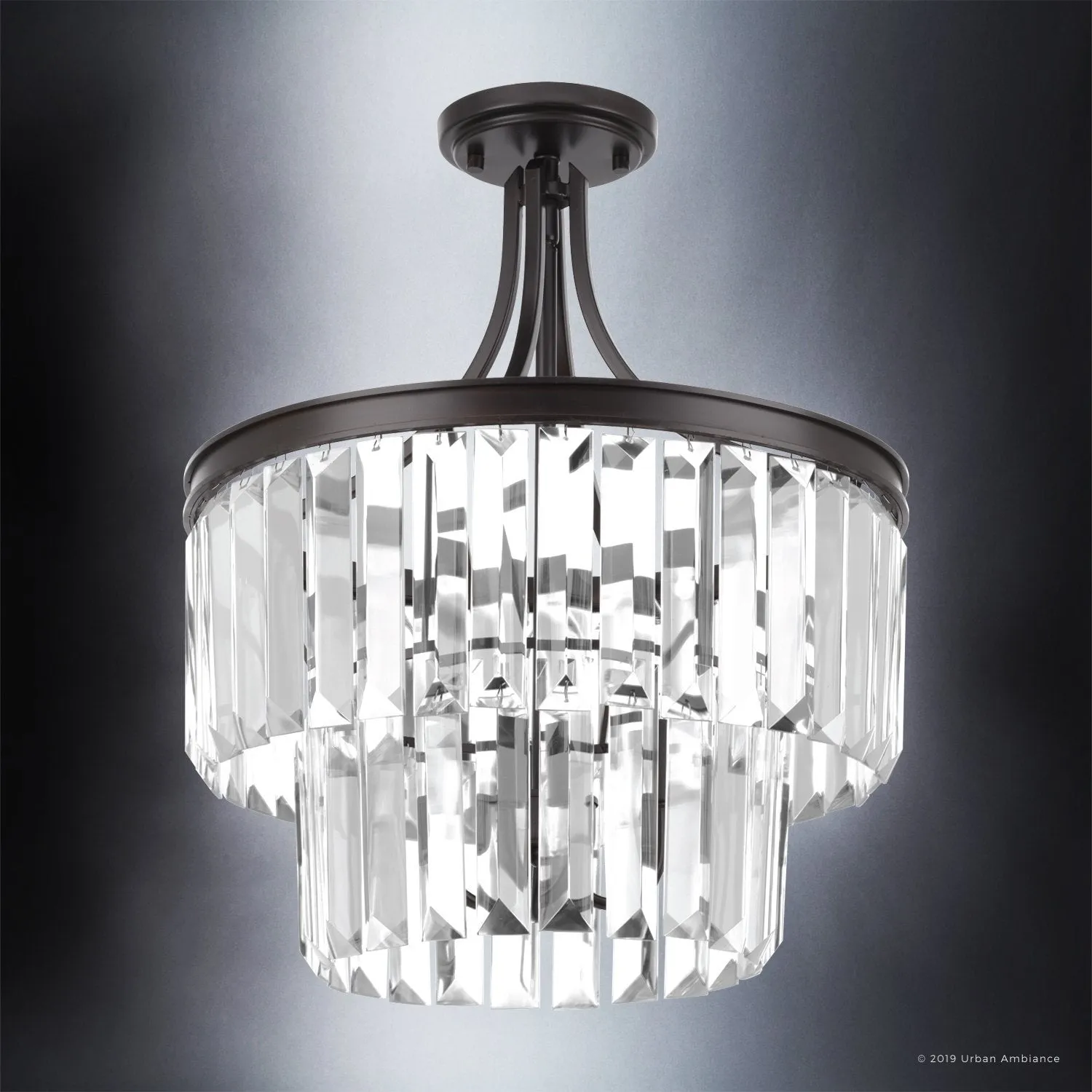 UHP2469 Cosmopolitan Chandelier, 19" x 16-1/4", Olde Bronze Finish, Lille Collection