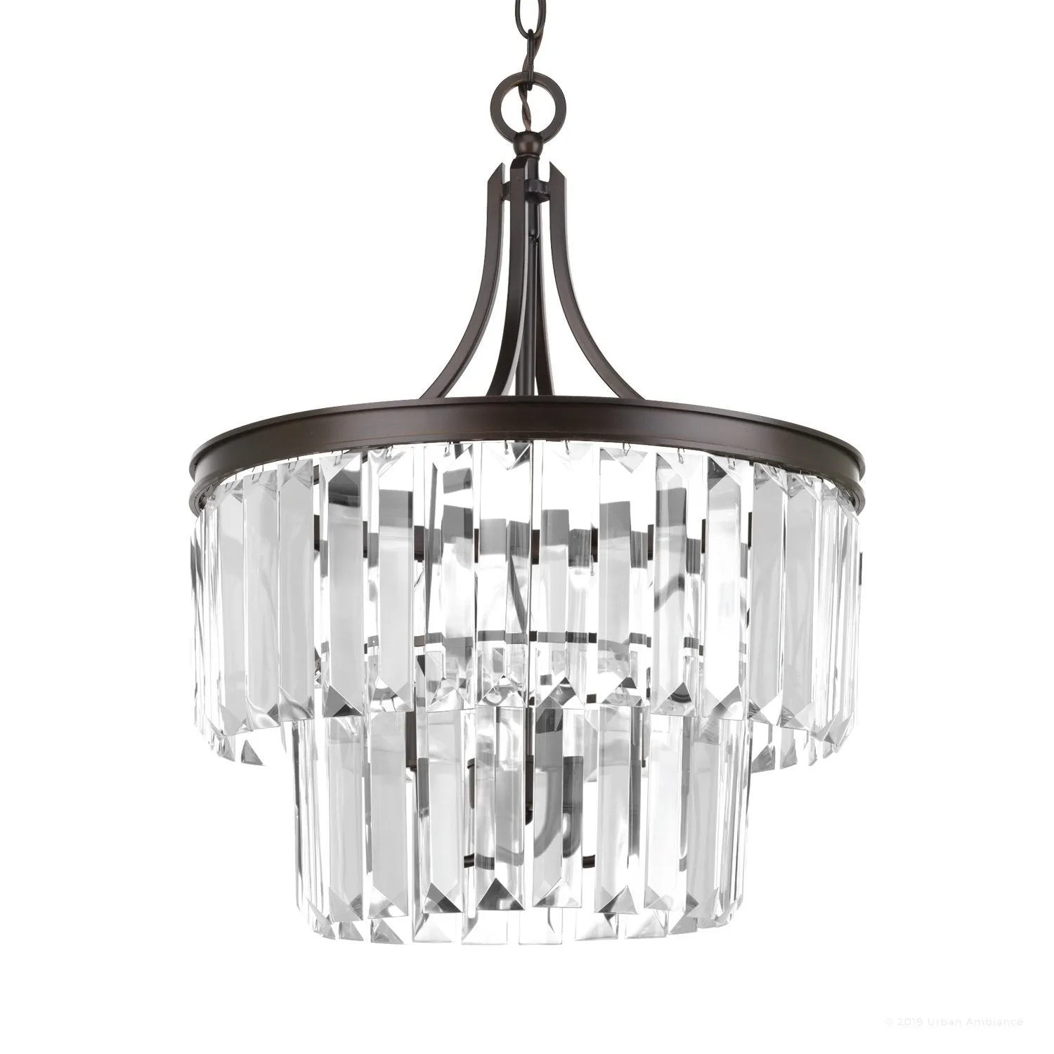UHP2469 Cosmopolitan Chandelier, 19" x 16-1/4", Olde Bronze Finish, Lille Collection