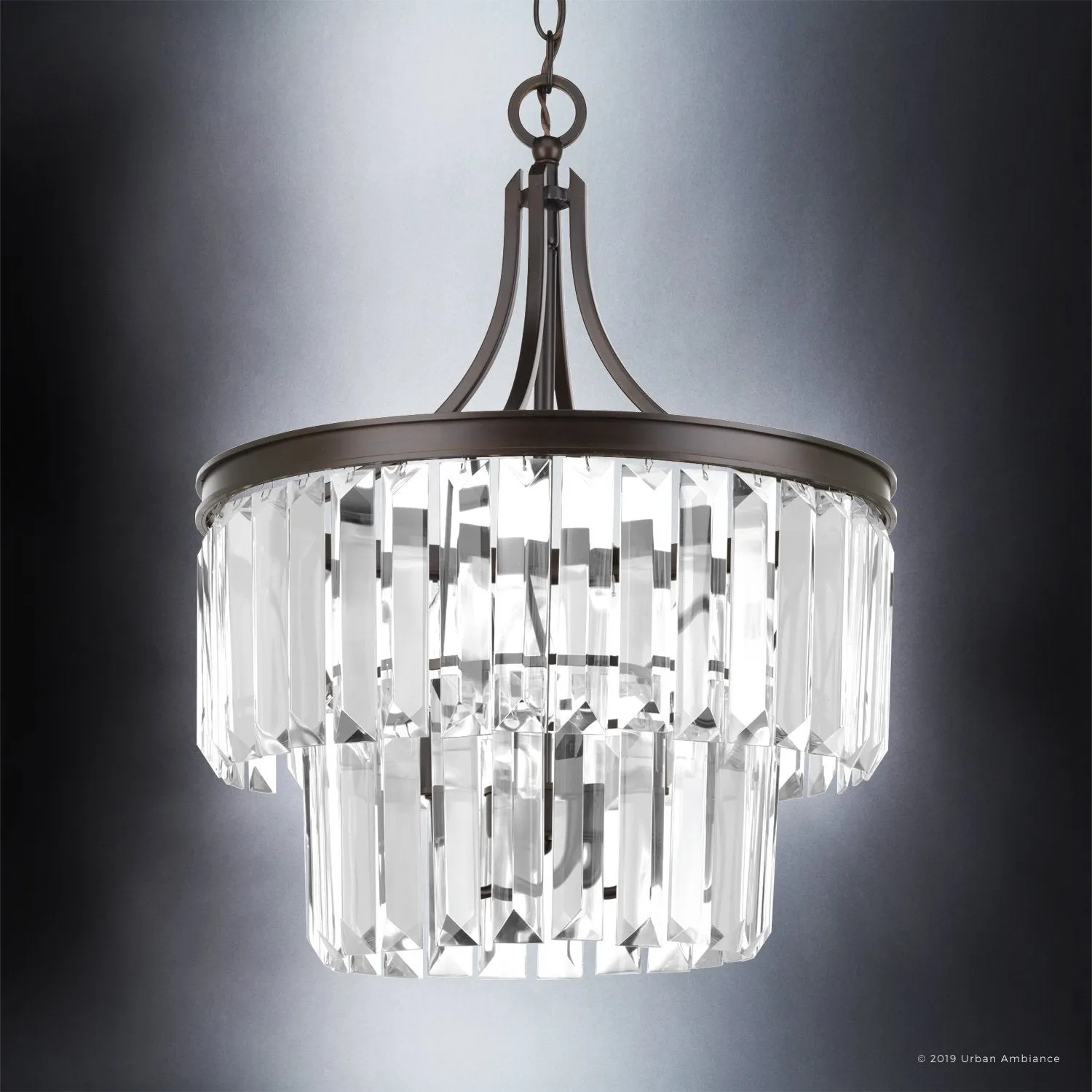 UHP2469 Cosmopolitan Chandelier, 19" x 16-1/4", Olde Bronze Finish, Lille Collection